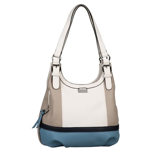 TOM TAILOR Juna Damen Shopper Umhängetasche Reißverschluss Klein Blau von TOM TAILOR