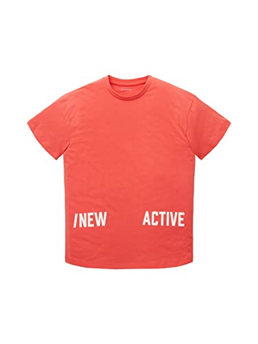 TOM TAILOR Jungen 1035989 Kinder T-Shirt, 11042 - Plain Red, 128 von TOM TAILOR