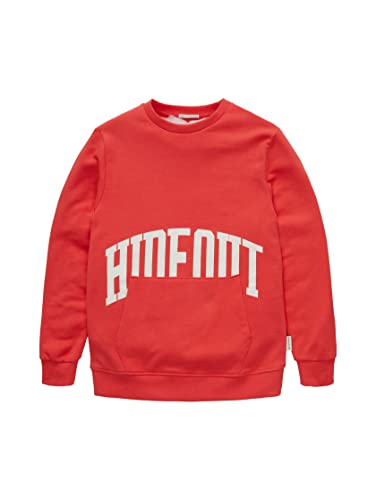 TOM TAILOR Jungen 1035999 Kinder Sweatshirt, 11042 - Plain Red, 128 von TOM TAILOR