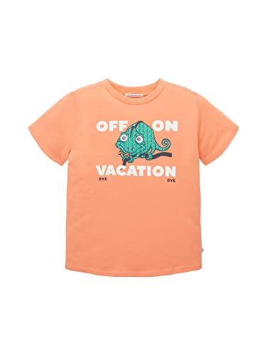 TOM TAILOR Jungen 1036039 Kinder T-Shirt, 31164 - Bright Peach Orange, 128 von TOM TAILOR