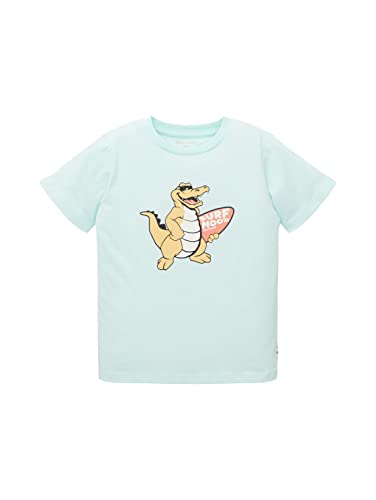 TOM TAILOR Jungen 1036055 Kinder T-Shirt mit Print, 31667-Light Aqua, 116/122 von TOM TAILOR