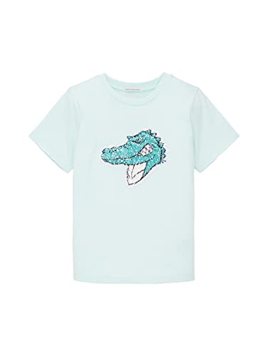 TOM TAILOR Jungen 1036064 Kinder T-Shirt mit Print, 31667-Light Aqua, 128/134 von TOM TAILOR