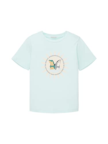 TOM TAILOR Jungen 1036200 Kinder T-Shirt mit Print, 31667-Light Aqua, 116/122 von TOM TAILOR