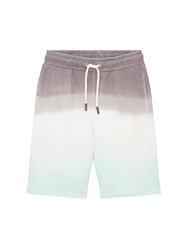 TOM TAILOR Jungen 1036579 Kinder Sweatshorts mit Muster, 31740-Grey Aqua Dip Dye, 134 von TOM TAILOR