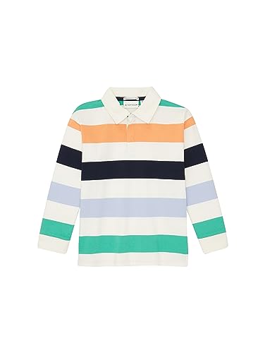 TOM TAILOR Jungen 1037537 Langarm-Poloshirt mit Streifen, 32464-multicolor Block Stripe, 104/110 von TOM TAILOR