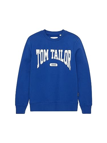 TOM TAILOR Jungen 1037579 Sweatshirt mit Schriftzug, 14531-shiny royal Blue, 152 von TOM TAILOR