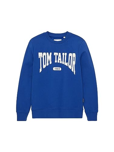 TOM TAILOR Jungen 1037579 Sweatshirt mit Schriftzug, 14531-shiny royal Blue, 164 von TOM TAILOR