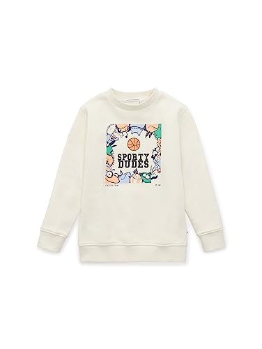 TOM TAILOR Jungen 1037581 Sweatshirt mit Spezial Glow in The Dark-Print, 13808-Creme, 116/122 von TOM TAILOR