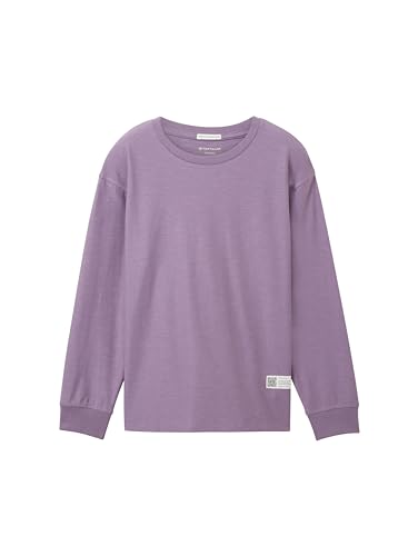 TOM TAILOR Jungen 1038176 Oversized Langarmshirt mit Streifen, 32259-greyish Purple, 152 von TOM TAILOR