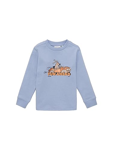 TOM TAILOR Jungen 1038240 Sweatshirt mit Print, 12819-Parisienne Blue, 104/110 von TOM TAILOR