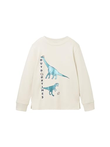 TOM TAILOR Jungen 1038240 Sweatshirt mit Print, 13808-Creme, 116/122 von TOM TAILOR