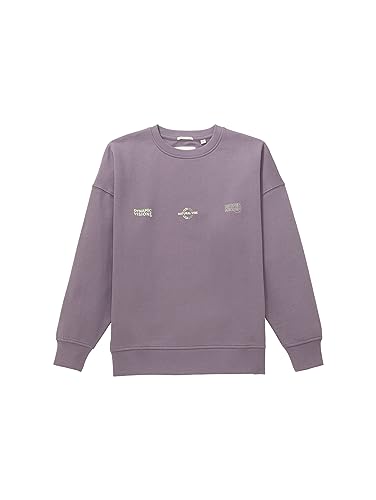 TOM TAILOR Jungen 1038363 Basic Oversized Sweatshirt mit Print, 32259-greyish Purple, 152 von TOM TAILOR