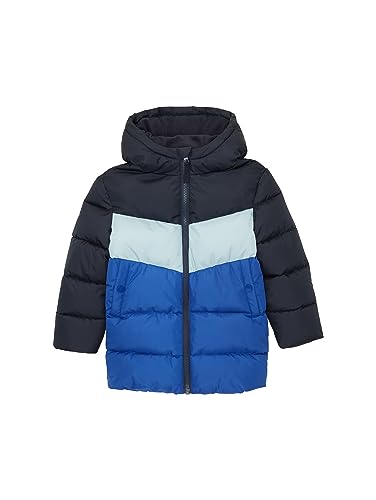 TOM TAILOR Jungen 1038481 Puffer Winter Parka mit Kapuze, 10668-sky Captain Blue, 104/110 von TOM TAILOR