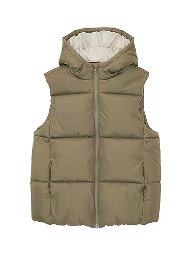 TOM TAILOR Jungen 1038535 Puffer Weste mit Kapuze, 10415-Dusty Olive Green, 164 von TOM TAILOR