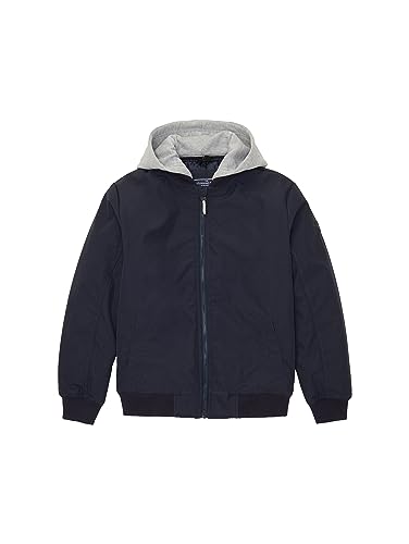 TOM TAILOR Jungen 1038538 Bomberjacke mit Abnehmbarer Kapuze, 10668-sky Captain Blue, 128 von TOM TAILOR