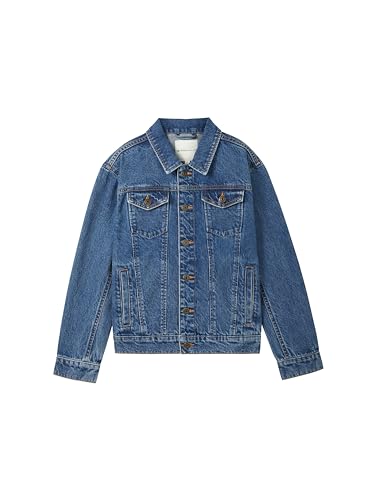 TOM TAILOR Jungen Kinder Basic Regular Fit Jeansjacke, 10119 - Used Mid Stone Blue Denim, 140 von TOM TAILOR