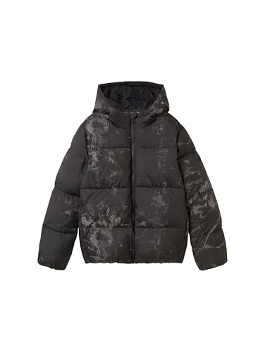 TOM TAILOR Jungen 1043018 Kinder Puffer Winterjacke mit Kapuze, 36352-Reflective Design, 140 von TOM TAILOR
