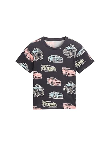 TOM TAILOR Jungen 1046527 T-Shirt, 37796-Colorful Dark Base Car Design, 116/122 von TOM TAILOR