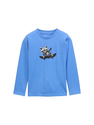 TOM TAILOR Jungen 1047497 Longsleeve T-Shirt, 37177-Soft Mid Blue, 128-134 von TOM TAILOR