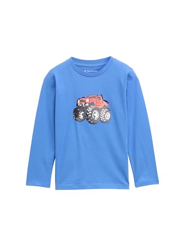 TOM TAILOR Jungen 1047501 Longsleeve T-Shirt, 37177-Soft Mid Blue, 104-110 von TOM TAILOR