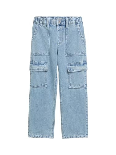 TOM TAILOR Jungen Kinder Baggy Fit Cargo Jeans, 10112 - Clean Light Stone Blue Denim, 104 von TOM TAILOR