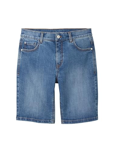 TOM TAILOR Jungen Kinder Bermuda Jeans Shorts, 10152 - Mid Stone Bright Blue Denim, 140 von TOM TAILOR