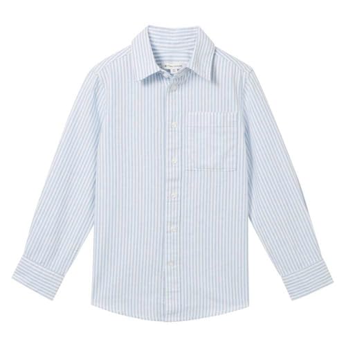 TOM TAILOR Jungen Kinder Hemd mit Streifen & Brusttasche , middle blue white stripe, 128/134 von TOM TAILOR
