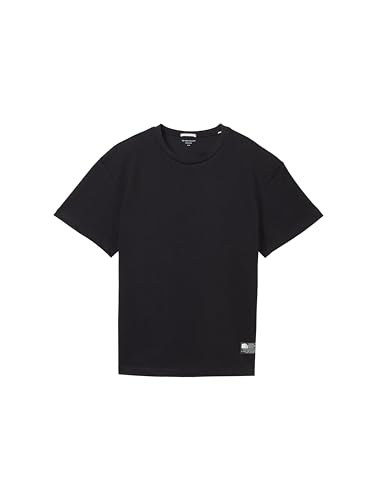 TOM TAILOR Jungen Kinder Oversized Basic T-Shirt mit Rundhalsausschnitt,36423 - Heavy Black, 128 von TOM TAILOR