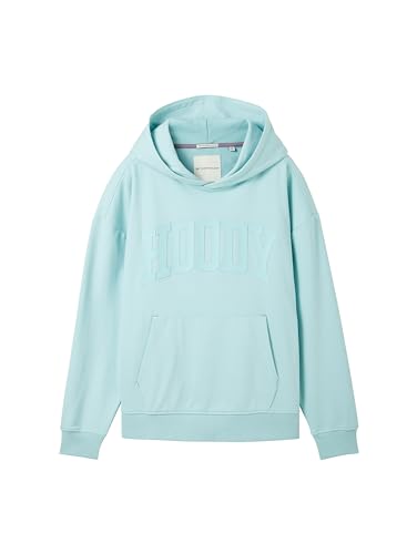 TOM TAILOR Jungen Kinder Oversized Hoodie mit Schriftzug, 13117 - Pastel Turquoise, 152 von TOM TAILOR