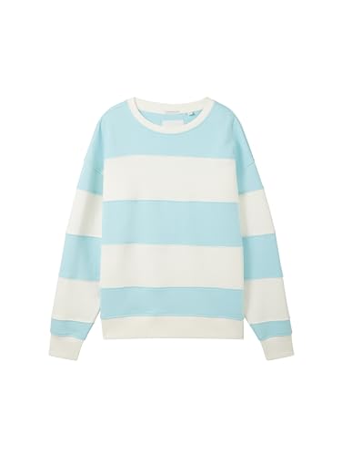 TOM TAILOR Jungen Kinder Oversized Sweatshirt mit Colorblock-Streifen, 13117 - Pastel Turquoise, 176 von TOM TAILOR