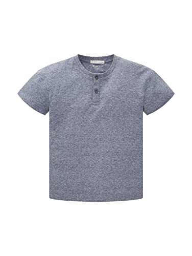 TOM TAILOR Jungen Kinder Oversized T-Shirt mit Knopfliste 1035087, Blau, 116-122 von TOM TAILOR