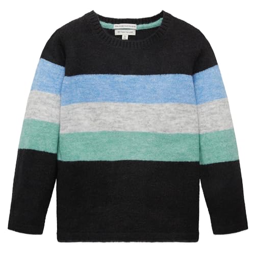 TOM TAILOR Jungen Kinder Pullover mit Blockstreifen 1033333, Grau, 116-122 von TOM TAILOR