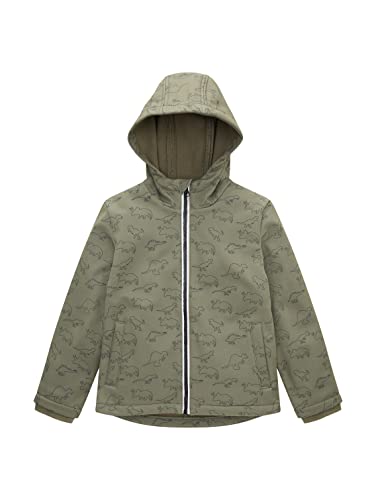 TOM TAILOR Jungen Kinder Softshell Jacke mit Allover - Print 1035975, Grün, 104-110 von TOM TAILOR