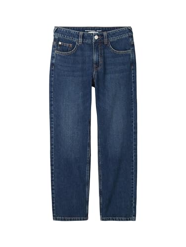 TOM TAILOR Jungen Kinder Straight Fit Jeans, 10120 - Used Dark Stone Blue Denim, 128 von TOM TAILOR