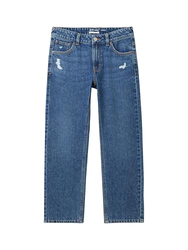 TOM TAILOR Jungen Kinder Straight Fit Jeans,10119 - Used Mid Stone Blue Denim, 134 von TOM TAILOR
