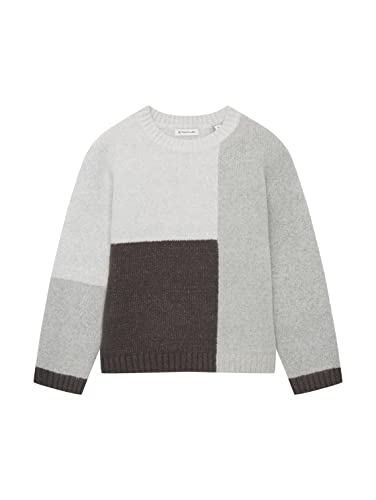 TOM TAILOR Jungen Kinder Strickpullover mit Muster 1033866, Grau, 104-110 von TOM TAILOR