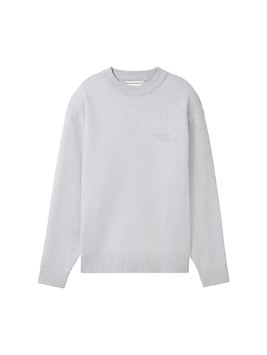 TOM TAILOR Jungen Kinder Strickpullover mit Rundhalsausschnitt, 15398 - Light Stone Grey Melange, 176 von TOM TAILOR