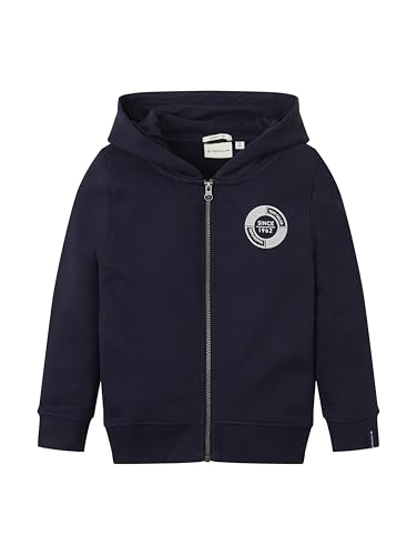 TOM TAILOR Jungen 1029979 Kinder Sweatjacke Mit Logo-Print, 10668 - Sky Captain Blue, 128-134 EU von TOM TAILOR