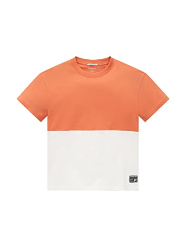 TOM TAILOR Jungen Kinder T-Shirt mit Colorblock 1033152, Red, 128 von TOM TAILOR