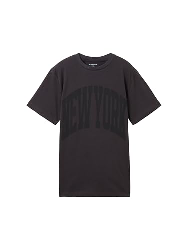 TOM TAILOR Jungen Kinder T-Shirt mit Print, 29476 - Coal Grey, 152 von TOM TAILOR