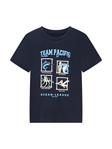 TOM TAILOR Jungen Kinder T-Shirt mit Print 1035055, Blau, 92-98 von TOM TAILOR