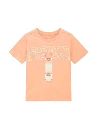 TOM TAILOR Jungen Kinder T-Shirt mit Print 1035083, Orange, 92-98 von TOM TAILOR