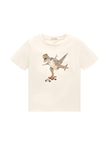 TOM TAILOR Jungen Kinder T-Shirt mit Print 1035085, Weiß, 92-98 von TOM TAILOR