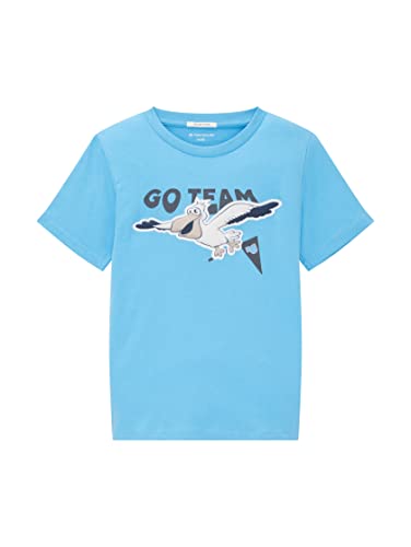 TOM TAILOR Jungen Kinder T-Shirt mit Print 1035195, Blau, 116-122 von TOM TAILOR