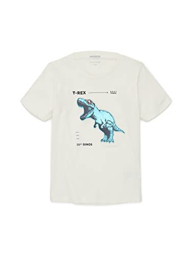 TOM TAILOR Jungen Kinder T-Shirt mit Print 1035682, Weiß, 116-122 von TOM TAILOR