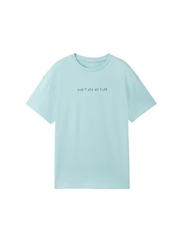 TOM TAILOR Jungen Kinder T-Shirt mit Schriftzug, 13117 - Pastel Turquoise, 140 von TOM TAILOR