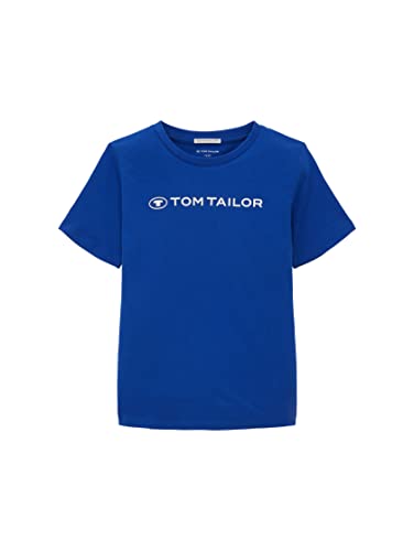 TOM TAILOR Jungen 1038899 T-Shirt mit Schriftzug, 14531-shiny royal Blue, 92/98 von TOM TAILOR