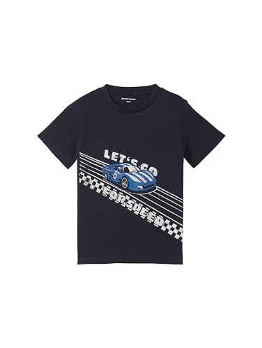 TOM TAILOR Jungen Kinder T-Shirt mit Truck & Auto-Print, 10668 - Sky Captain Blue, 128/134 von TOM TAILOR