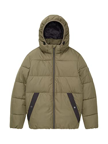 TOM TAILOR Jungen Kinder Winterjacke mit Kapuze 1033348, Grün, 128 von TOM TAILOR