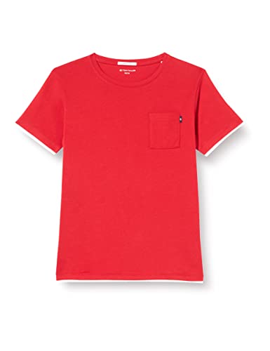 TOM TAILOR Jungen T-Shirt mit Brusttasche 1031000, Rot, 116-122 von TOM TAILOR